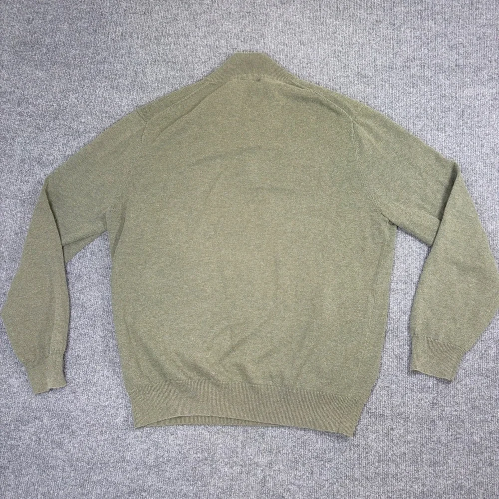 Jos A Bank Signature Collection Mens Large Sage Green 100% Pima‎ Cotton 1/4 Zip